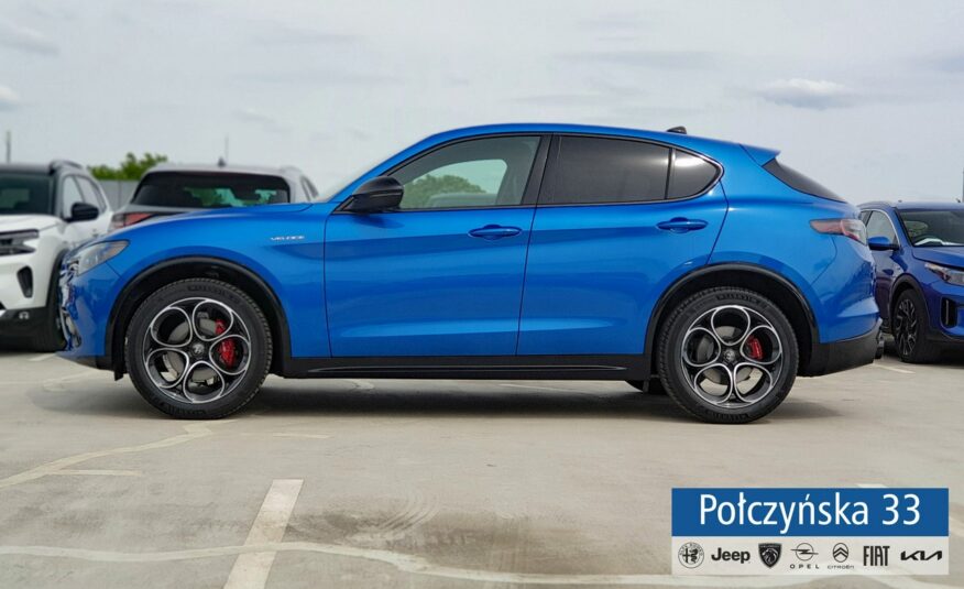 Alfa Romeo Stelvio Veloce Q4 AT 2.0 280 KM|Misano Blue|Szklany dach/ Pak Techno|2024