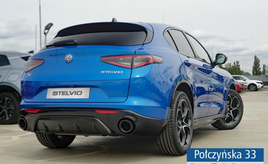 Alfa Romeo Stelvio Veloce Q4 AT 2.0 280 KM|Misano Blue|Szklany dach/ Pak Techno|2024