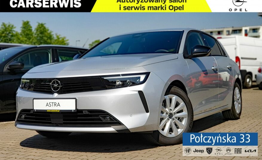 Opel Astra Edition 1.2 AT8 130KM S/S | Srebrny Kristall | Grzane fotele | 2024