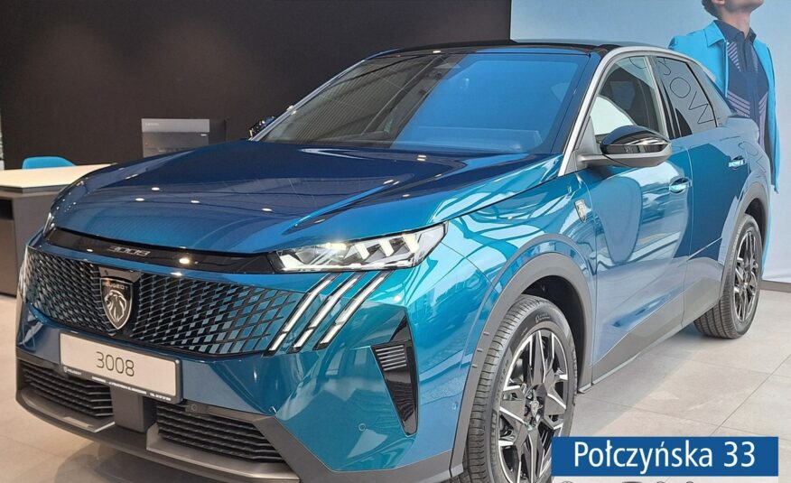 Peugeot 3008 1.2 Hybrid 136 KM eDCS6 GT|Pak. Zimowy, Bezpieczeństwo|Polisa za 1 %