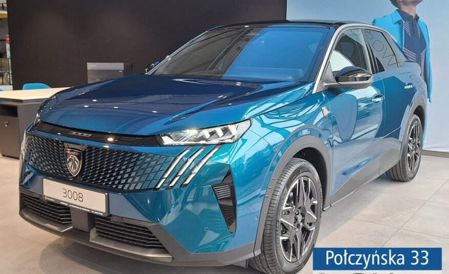 Peugeot 3008 1.2 Hybrid 136 KM eDCS6 GT|Pak. Zimowy, Bezpieczeństwo|Polisa za 1 %