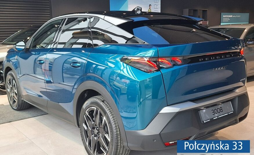 Peugeot 3008 1.2 Hybrid 136 KM eDCS6 GT|Pak. Zimowy, Bezpieczeństwo|Polisa za 1 %