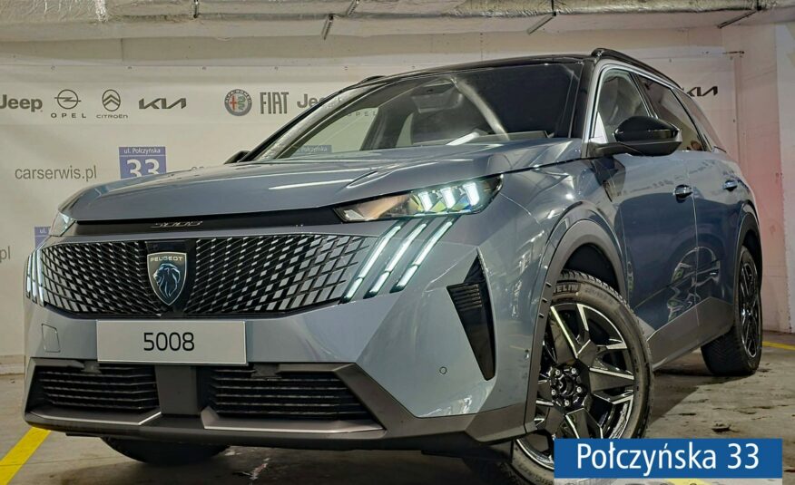 Peugeot 5008 1.2 Hybrid 136 KM eDCS6 GT|Pak. Bezp, Zimowy|Hak|Polisa za 1 %