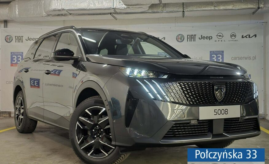 Peugeot 5008 1.2 Hybrid 136 KM eDCS6 GT|Pak. Bezp, Zimowy|Hak|Polisa za 1 %