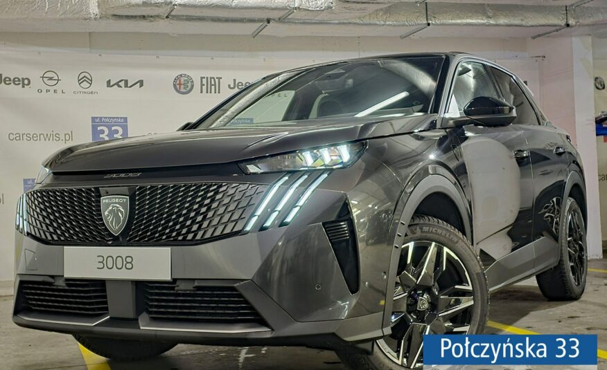 Peugeot 3008 1.2 Hybrid 145 KM eDCS6 GT|Pak. Zimowy, Bezpieczeństwo|Polisa za 1 %