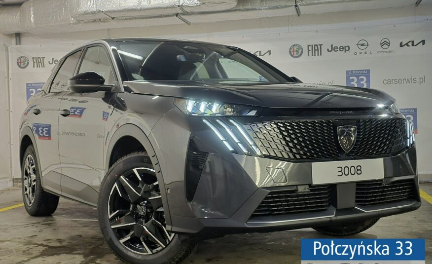 Peugeot 3008 1.2 Hybrid 145 KM eDCS6 GT|Pak. Zimowy, Bezpieczeństwo|Polisa za 1 %