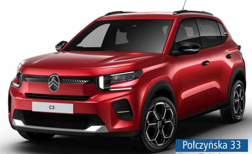 Citroen C3 1.2 Turbo 100 KM MT6 wersja Max |Rouge Elixir | Nowy model 2025